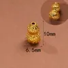Accesorios Antiguos Vietnamitas de Oro de Arena Alta Retención de Color Cuentas Espaciadoras Colgante de Zirconio Incrustado de Durazno Cadena de Extensión para Pulsera y Collar Joyería DIY