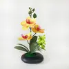 Estilo Luxo Leve 3 Flores 2 Folhas 1 Grama Phalaenopsis Flor Artificial Ornamento de Mesa ins Arranjo Floral de Alta Qualidade Ornamento Floral para Mesa de Jantar