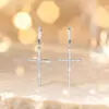 Pendientes de Cruz Grandes con Pedrería Super Brillante Estilo Europeo y Americano Versátiles Lujo Ligero Exagerados Gama Alta Completamente Incrustados Pendientes Y2K Hot Girl