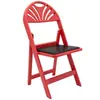 Silla plegable de resina blanca con respaldo en forma de abanico, personalizable, para restaurante, césped, boda, jardín, venta caliente transfronteriza, al por mayor