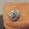 Yabin Retro Plata de Ley 999 Cuentas de Transferencia Hecho a Mano DIY Pulsera de Cuentas Budista Cuentas Espaciadoras de Plata Accesorios de Plata