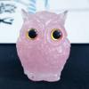 Adornos de animales de grava de cristal de resina con explosiones transfronterizas, imitación de jade, amatista en polvo, búho de cristal, decoración de escritorio, regalo
