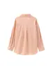Comercio Exterior Transfronterizo de Amazon Ropa de Mujer Otoño 2025 Nueva Moda Estilo Europeo y Americano Camisa Holgada de Manga Larga Bicolor con Detalles de Bolsillo
