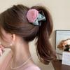 Pinza para el pelo con flor de tela de nicho coreana para principios de primavera, mismo estilo Caro, pinza para la cabeza de alta gama, accesorios para el pelo dulces y versátiles