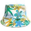 Chapéu de Pescador de Algodão Havaiano Estampado Dupla Face Estilo Coreano Chapéu Versátil de Bacia