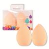 Amazon Explosions 2 Piezas Gotas de Belleza Borla de Polvo Uso Dual Seco y Húmedo Poliuretano Hidrofílico Huevo de Belleza de Calabaza