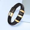 Pulseira de Corda de Couro Europeia e Americana Pulseira Trançada de Aço Inoxidável Pulseira Metálica de Couro Feita à Mão para Homens e Mulheres
