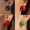 Joyas Lingge Estilo Vacacional Europeo y Americano Pendientes de Aro Pequeños Geométricos de Colores Dulces Pendientes de Resina Brillantes Estilo Fresco Ins