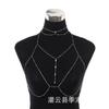Cadena bloqueada * cadena corporal con colgante de diamante brillante, cadena de sujetador sexy, lencería sexy, collar seductor