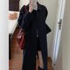 Novo Casaco de Lã de Inverno 2026 com Estilo Hepburn e Vibração Elegante, Casaco de Lã Preto Tendência para Mulheres Baixas, Estilo Francês