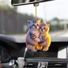 Colgante Acrílico Pareja Gato 2D Interior de Coche Colgante para Coche Llavero Decorativo Colgante Regalo