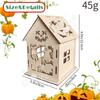 Casa de madera transfronteriza para Acción de Gracias, Halloween, grafiti de otoño, manualidades, casa de madera de calabaza, mesa fantasma, decoración para fiestas, bricolaje