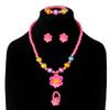 Nuevo collar de perlas de moda para niños, juego de accesorios para el cabello de flores de princesa, juego de cuatro piezas de collar, pulsera, joyería al por mayor