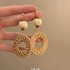 ¡Estilo de Vacaciones en la Playa! Aretes de Flor Trenzada Francesa para Mujer, Aretes Nuevos de Nicho y Únicos 2025, Aretes Adelgazantes para el Rostro