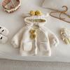 Abrigo Peludo para Niñas, Diseño de Lado Izquierdo y Derecho, Top Grueso con Capucha de Lana de Cordero para Niños de Invierno, Ropa de Invierno para Bebés Estilo Coreano Tendencia