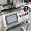 Máquina etiquetadora totalmente automática, tipo de escritorio para etiquetado de botellas redondas, máquina de etiquetas adhesivas para botellas de vidrio, agua mineral, bebidas y alcohol