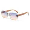 Nuevas Gafas de Sol Cuadradas Sin Marco con Lente Degradado Transfronterizas para Hombres y Mujeres, Gafas de Sol Outdoor Dopamina de Alta Gama
