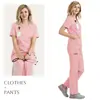 Traje de Trabalho de Manga Curta para Salão de Beleza Clínica, Uniforme de Lavagem à Mão para Mulheres, Uniforme de Enfermeira para Gerenciamento de Pele, Uniforme de Trabalho para Sala de Cirurgia