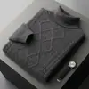Suéter de Lana para Hombre Otoño/Invierno 2024 con Cuello Alto, Corte Holgado, Engrosado, Jersey de Negocios para Hombres Jóvenes y de Mediana Edad, Venta al por Mayor