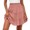 2026 Europeu e Americano Transfronteiriço Amazon Mais Vendido Casual Cintura Alta Franzido Multicamadas Fluido Mini Saia Shorts