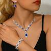 Joias de Noiva Conjunto Feminino Transfronteiriço Europeu e Americano Cristal Gota d'Água Colar e Brincos Conjunto de Duas Peças Acessórios Versátil Estilo Pequeno Chanel