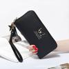 Cartera de mano coreana multifuncional con cremallera única, de gran capacidad y larga para mujer, con múltiples tarjetas y monedero