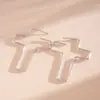 Brincos Geométricos Ovais de Folha Estilo Metal Transfronteiriço Europeu e Americano, Brincos de Temperamento Exagerado, Brincos de Luxo Leve de Alta Qualidade para Mulheres