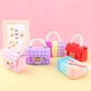 Bolso Bandolera Infantil para Niñas, Bolso Squishy de Silicona, Bolso de Cadena de Perlas de un Solo Hombro, Mini Billetera, Bolso de Mano Pequeño
