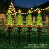 Luces Solares Navideñas para el Suelo Muñeco de Nieve Árbol de Navidad Luces Decorativas para el Césped Papá Noel Festivo Luces para el Jardín