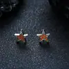 Pendientes de Estrella de Cinco Puntas con Diamantes Completos Irregulares Transfronterizos Europeos y Americanos para Hombres, Pendientes de Personalidad de Nicho para Mujeres, Accesorios de Lujo Ligero de Gama Alta