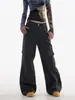 Pantalones de Trabajo Grises Estilo Retro Americano para Mujer 2025 Otoño e Invierno Nuevo Diseño Bolsillos Múltiples Sueltos Pierna Ancha Jeans