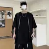 Conjunto de moda de verano nuevo y moderno con diseño de remaches, versátil, holgado, transpirable, conjunto casual de dos piezas de manga corta y shorts