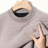 Suéter de veludo de alta qualidade com gola redonda, peça única, forro de lã, blusa térmica masculina, pulôver de malha de chenille, camisa de base, camisa de uso interno