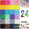 Em Estoque Atacado Conjunto de Cores Mistas com 40 Compartimentos Strass de Resina com Fundo Plano 3mm Acessórios para Unhas Artesanais DIY Acessórios para Roupas