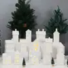 Casa de Cerâmica com Recortes Luz de Natal LED Casa de Velas Decoração de Casa Artesanato Estilo Escandinavo Enfeites de Mesa