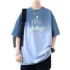 Nuevo Estilo Seda de Hielo Moda Masculina Manga Corta Casual Camiseta de Manga Corta Ropa de Verano de Moda para Hombre Tops Versátiles
