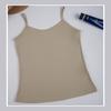 Camisola de algodón con hilo para mujer, fina, combinable, para uso interior y exterior, chaleco básico de cuello redondo para mujer, cómodo e informal