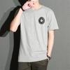 Hongxinjie, venta al por mayor, ropa de verano de cuello redondo, suelta, de media manga, para hombre, camiseta básica coreana, camiseta para adolescentes
