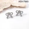 Brinco de Laço Banhado a Ouro Transfronteiriço Brincos de Laço para Mulheres, Aço Titânio Luxo Leve Fita Estilo Francês Brincos de Aço