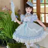 Vestido de Princesa Elsa para Niñas, Vestido de Malla con Encaje Lolita Frozen Elsa, Vestido Tutú de Cumpleaños para Niñas