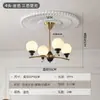 Candelabro de sala de estar estilo francés vintage con un toque de alta gama, estilo wabi-sabi, lámpara de techo de madera maciza estilo retro americano para dormitorio principal