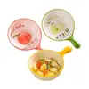 Cuenco cerámico de alta calidad con asa, con decoración bajo vidriado, apto para uso doméstico, para servir comidas, sopas, postres y aperitivos; resistente al calor y duradero