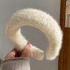 Faixa de cabelo de vison de celebridade cibernética de outono e inverno Faixa de cabelo Faixa de cabelo Coreia do Sul Ins Borda larga Lavagem facial Cabelo de vison Headwear Faixa de cabeça de cor sólida para mulheres