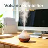 Umidificador em Formato de Vulcão, Luz Noturna que Muda de Cor com Textura Rachada, Umidificador de Névoa para Desktop para Quarto, Escritório, Decoração de Casa