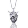 Collar de máscara de fantasma de marca japonesa de moda, estilo retro punk hip-hop, con cuerno Domingy Prajna y cara de fantasma.