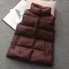 Chamarra acolchada con cuello alto transfronteriza para mujer, estilo corto, moda de invierno 2026, color liso, engrosada, cálida, plumón de pato blanco, chamarra puffer simple