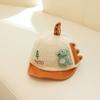 Gorro de bebé con diseño de dinosaurio "Hola", gorro fino de primavera y otoño para bebé, bonito gorro con sombrilla de dibujos animados para niños y niñas.