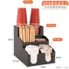Soporte para Vasos Tienda de Té con Leche Café Suministros Comerciales para Bar Caja de Almacenamiento para Servilletas y Popotes Soporte Desechable para Vasos Dispensador de Vasos