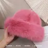 Sombrero de Pescador de Felpa Peluda de Imitación Zorro Invierno Engrosado a Prueba de Frío Sombrero de Cuenca Cálido con Protección para las Orejas de Imitación de Cuero Fresco