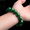 Pulsera de jade Hetian de Mongolia Exterior espinaca Esmeralda cuentas redondas cuentas de jade verde de Taiwán pulsera de jade